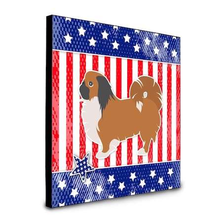 Carolines Treasures 8 x 8 x 0.625 in. USA Patriotic Pekingese Artwork Panel Wall Decor BB3338UP88